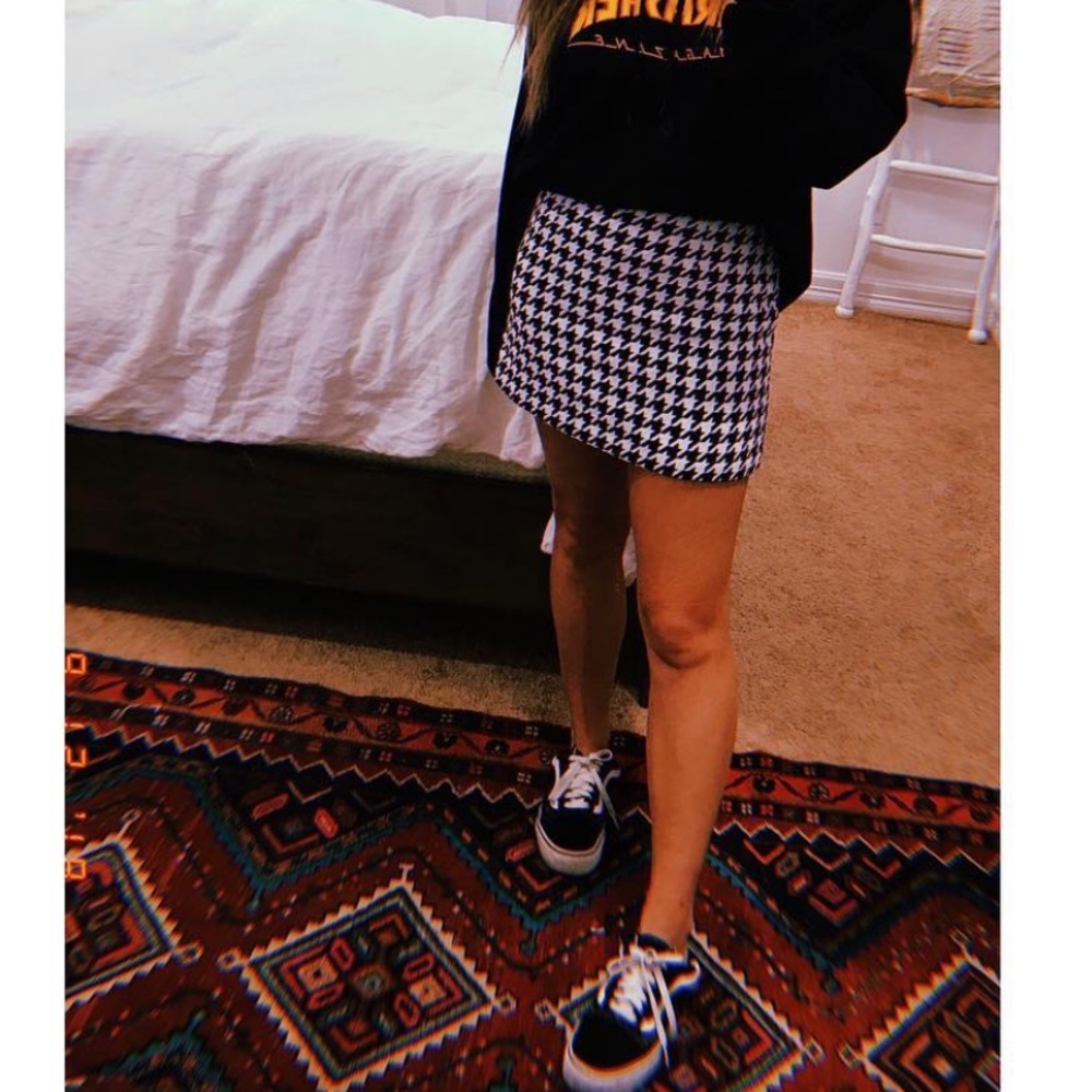 Forever 21 High Waist Houndstooth Skirt